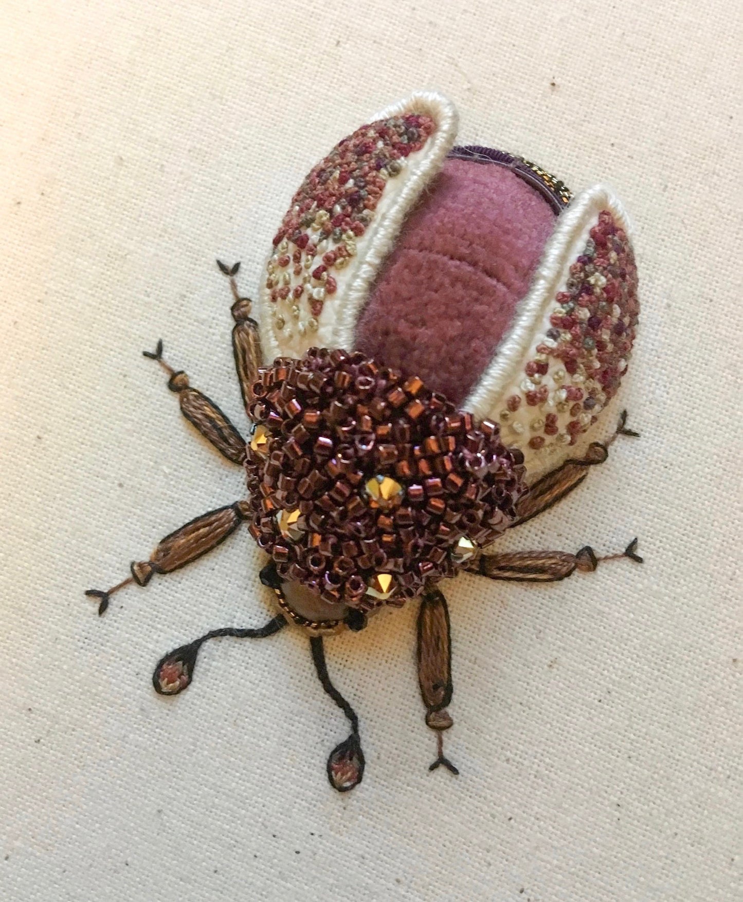 Small Purple Beetle Embroidered Insect