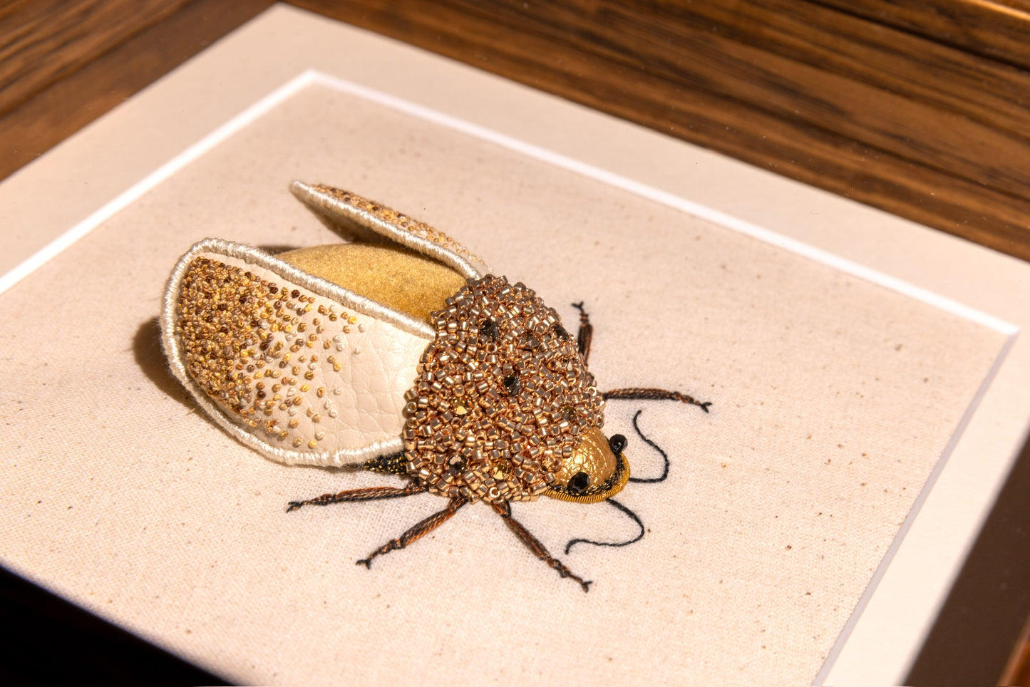 Large Gold Beetle Embroidered Insect