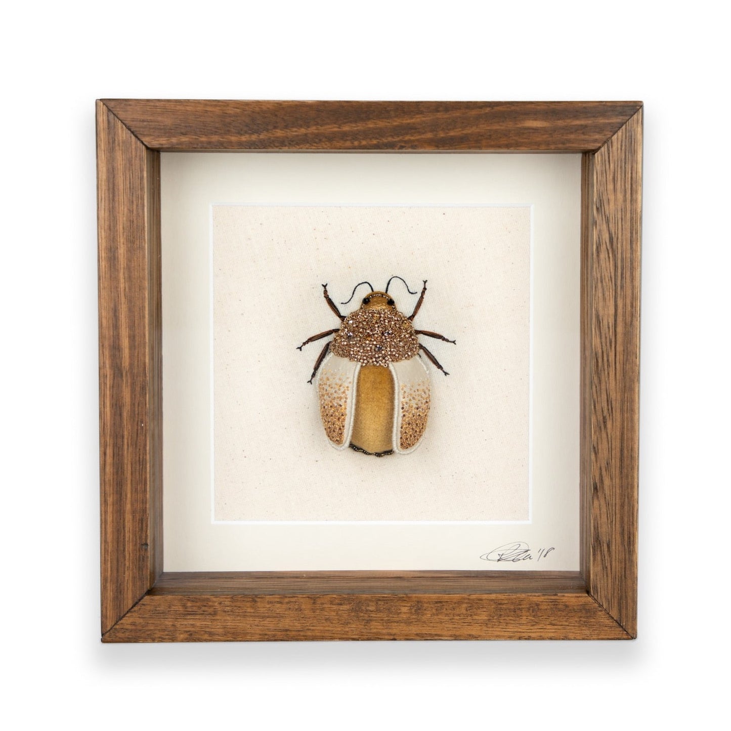 Large Gold Beetle Embroidered Insect