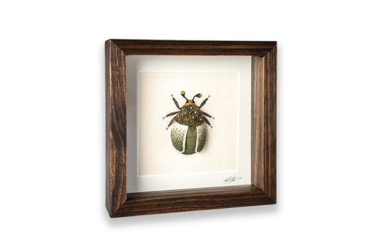 Large Green Beetle Embroidered Insect
