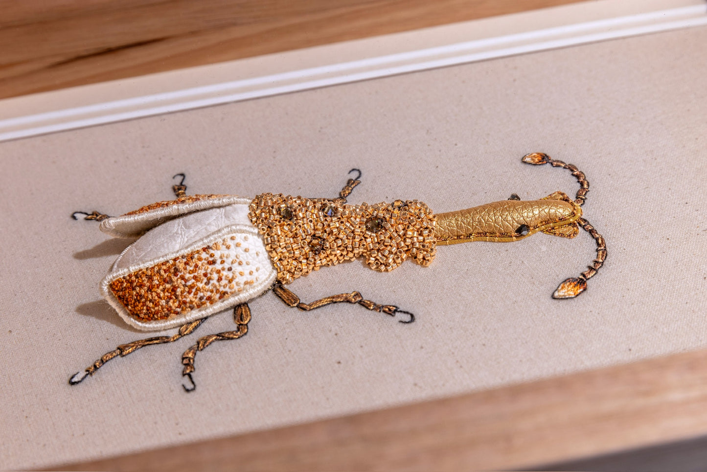 Giraffe-Necked Weevil Embroidered Insect