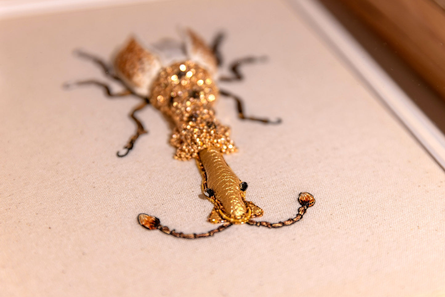 Giraffe-Necked Weevil Embroidered Insect