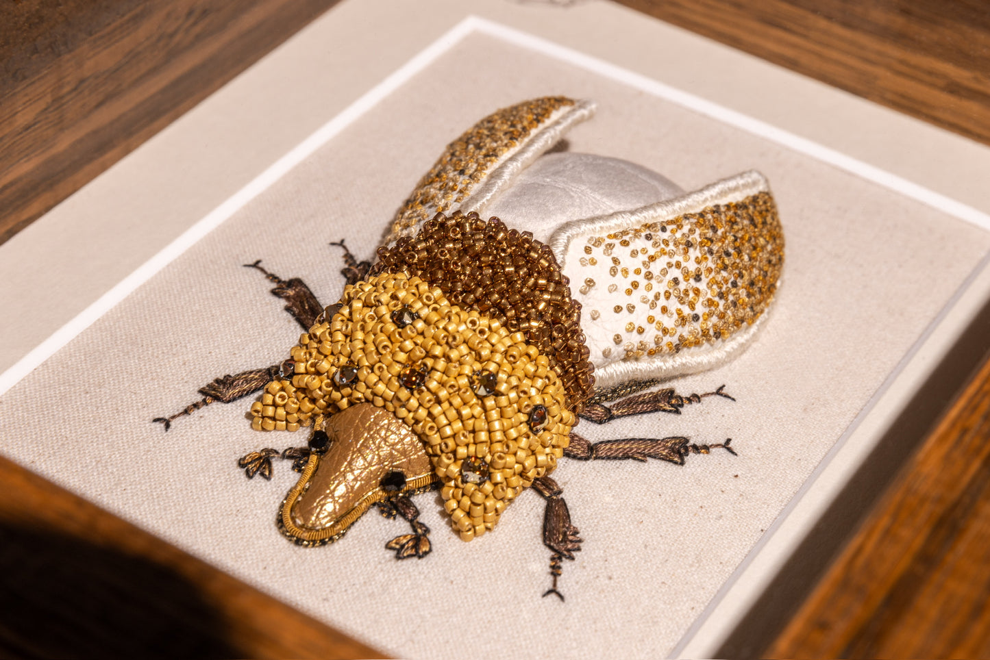 Ox Beetle Embroidered Insect