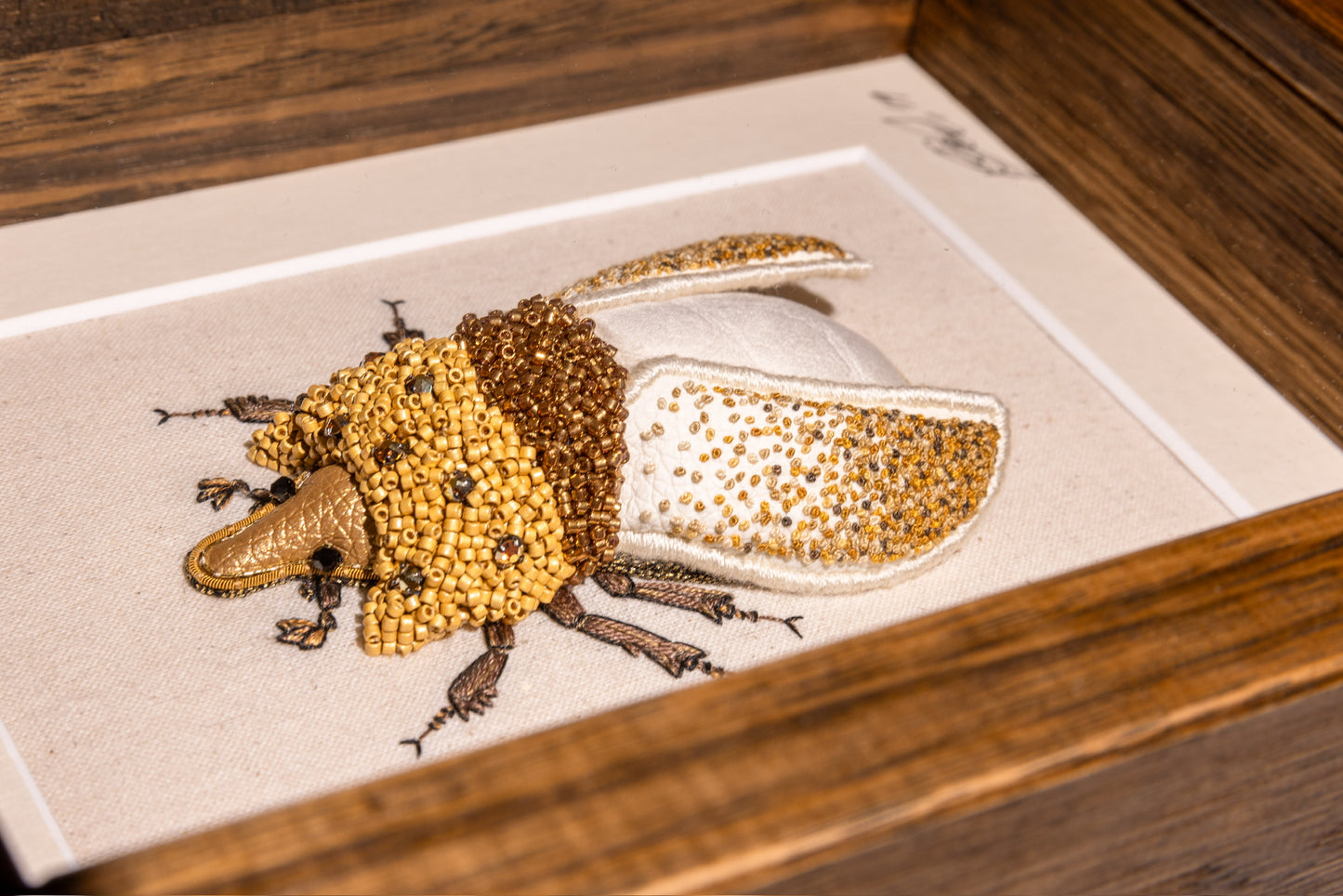 Ox Beetle Embroidered Insect