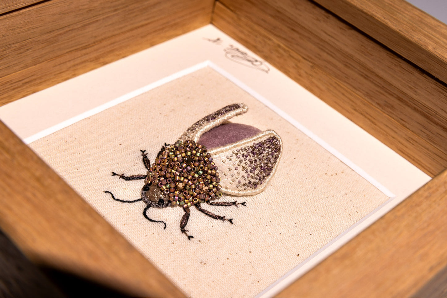 Small Light Purple Beetle Embroidered Insect