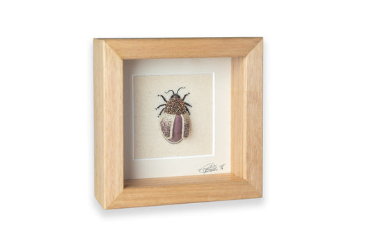 Small Light Purple Beetle Embroidered Insect