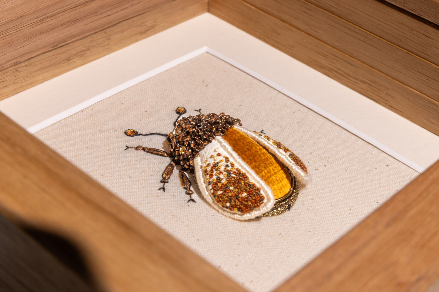 Small Orange Beetle Embroidered Insect