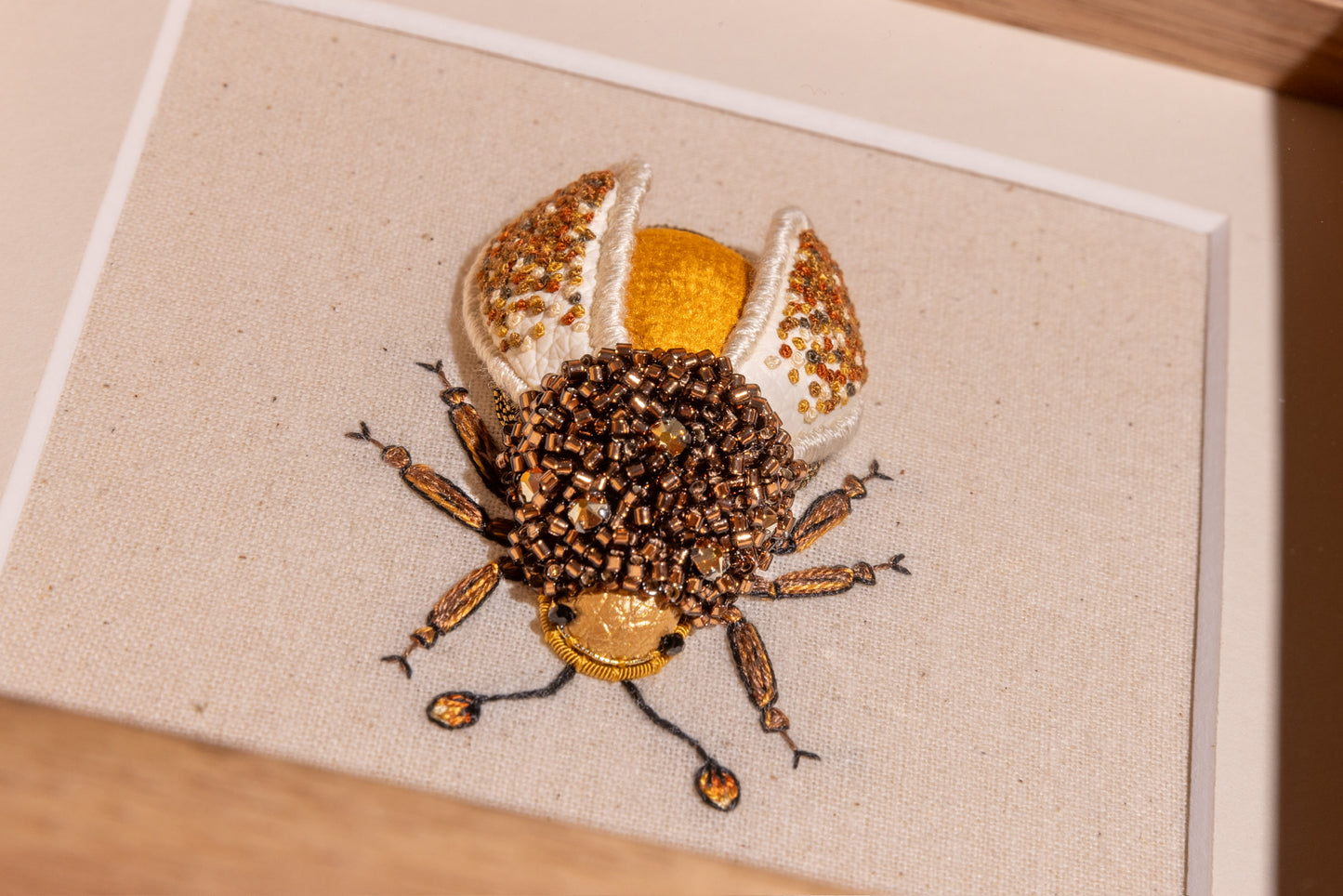 Small Orange Beetle Embroidered Insect