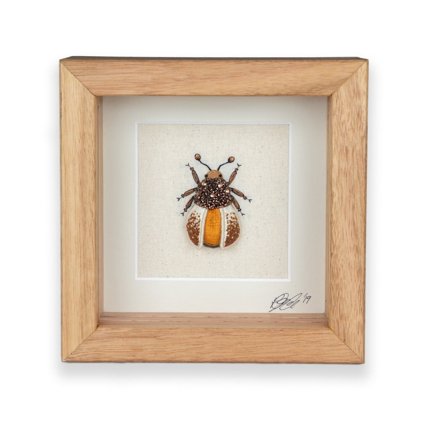 Small Orange Beetle Embroidered Insect