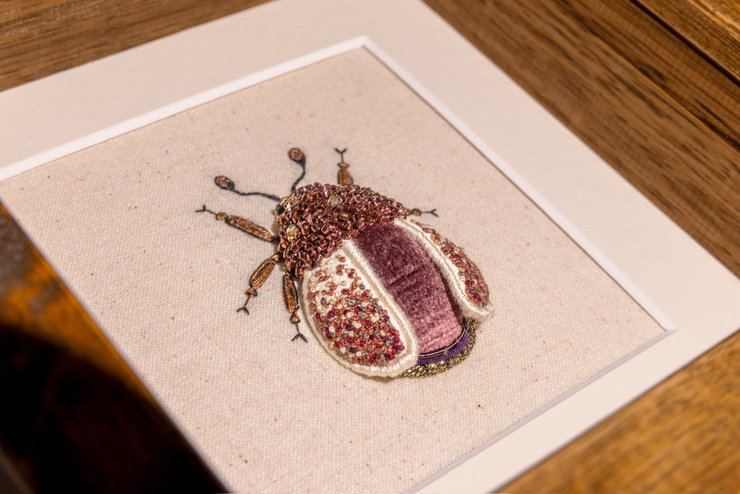 Small Purple Beetle Embroidered Insect
