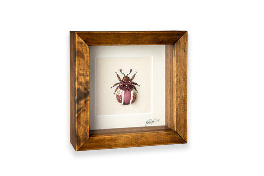 Small Purple Beetle Embroidered Insect