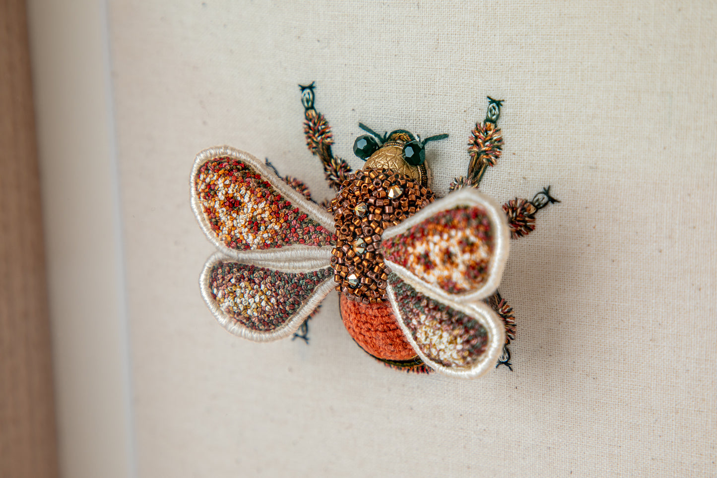 Carpenter Bee Embroidered Artwork