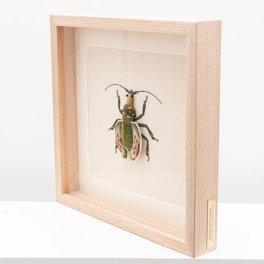 Violin Beetle Embroidered Artwork