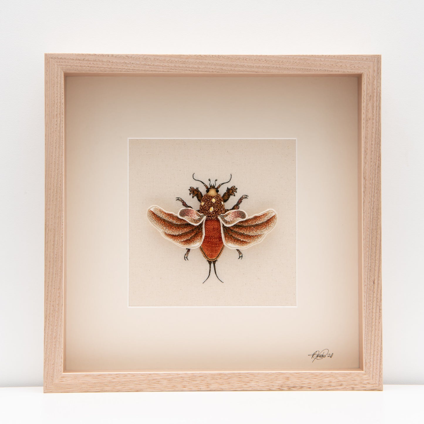Mole Cricket Embroidered Artwork