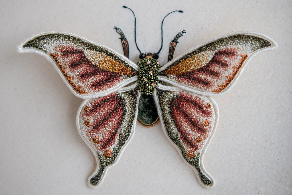 Swallowtail Butterfly Embroidered Artwork