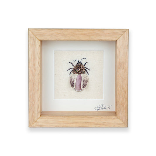 Small Light Purple Beetle Embroidered Insect