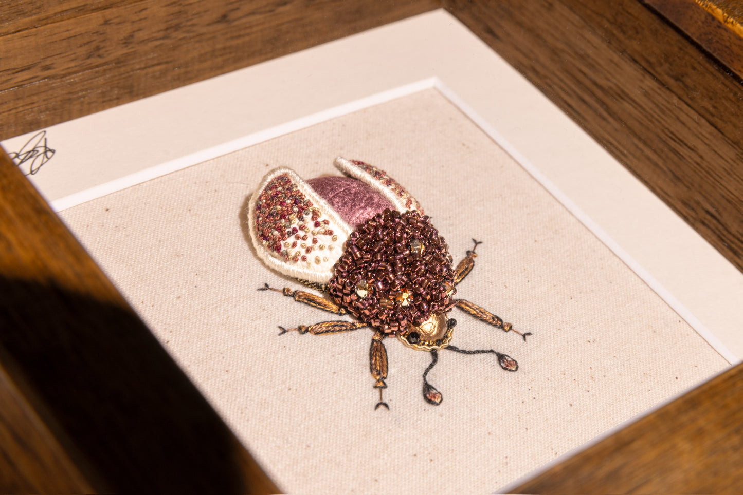 Small Purple Beetle Embroidered Insect