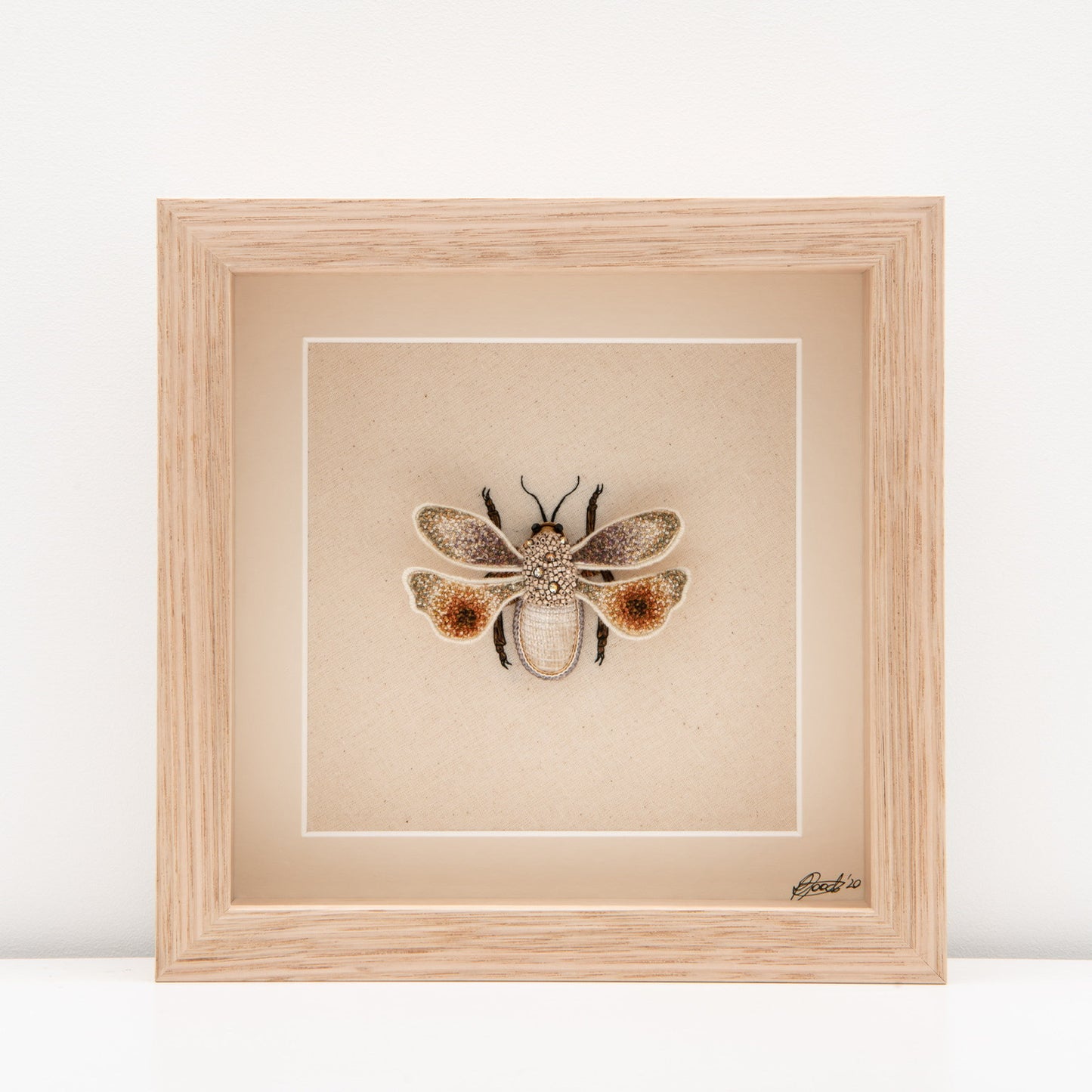 Long-horned Bee Embroidered Artwork