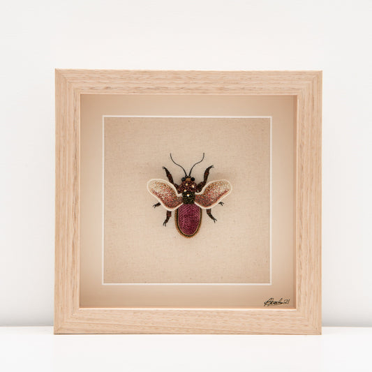 Long-horned Bee Embroidered Artwork