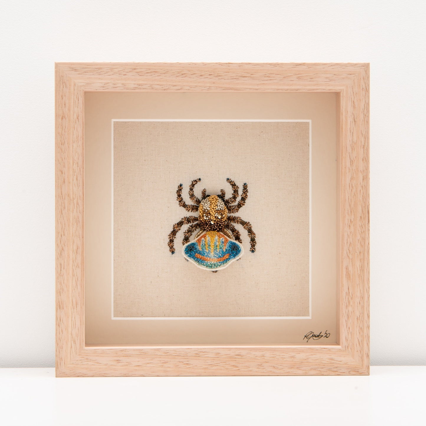 Peacock Spider Embroidered Artwork