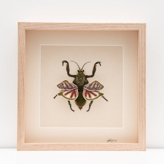 Dead Leaf Mantis Embroidered Artwork